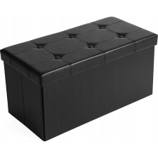 Songmics Puff, összecsukható tároló ottomán pad, 76x38x38 cm, fekete (LSF105 XXX) bútor
