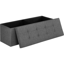 Songmics Puff, Tároló pad max teherbírás 300 kg, 120 L, sötétszürke bútor