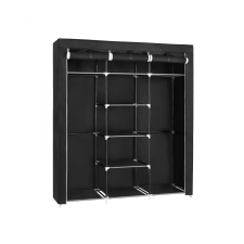 Songmics Szövet ruhásszekrény / mobil gardrób - 150 x 175 cm (fekete) bútor
