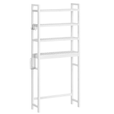 Songmics Tároló polc WC fölé, helytakarékos tároló állvány, fehér 63x26x185cm fürdőszoba bútor