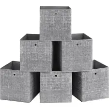 Songmics tárolódobozok, 6 db-os szövet doboz 33x33x33 cm,  szürke bútor