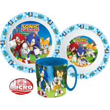 Sonic, a sündisznó étkészlet, micro műanyag szett bögrével 350 ml party kellék