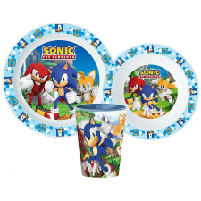 Sonic, a sündisznó étkészlet, micro műanyag szett, pohárral 260 ml babaétkészlet