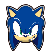 Sonic, a sündisznó Sonic a sündisznó Smirk formapárna, díszpárna 29x35 cm lakástextília