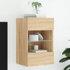 sonoma tölgy színű fali TV-szekrény LED-ekkel 40x30x60,5 cm bútor