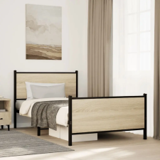  sonoma tölgy színű fém ágykeret matrac nélkül 107 x 203 cm ágy és ágykellék