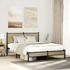  sonoma tölgy színű fém ágykeret matrac nélkül 140 x 200 cm ágy és ágykellék