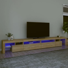  Sonoma-tölgy színű TV-szekrény LED-lámpákkal 290x36,5x40 cm bútor