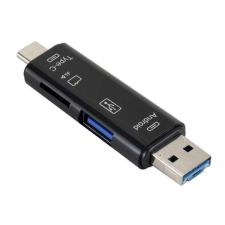 Sony Adapter 5in1 (USB + microUSB + Type-C aljzat microSD / pendrive olvasó, OTG) FEKETE Xiaomi Poco F... kábel és adapter