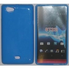 Sony Xperia Miro ST23i, Szilikon tok, S-Case, kék tok és táska