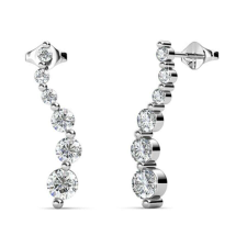 Sorban - ékszerdobozos Swarovski kristályos fülbevaló - fehér fülbevaló