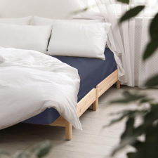  Sötét tenger kék pamutszatén gumis lepedő 160x200 lakástextília