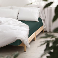  Sötét zöld pamutszatén gumis lepedő 160x200 lakástextília