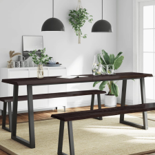  sötétbarna kezelt tömör asztallap 200x60x(2-6) cm bútor