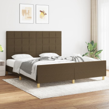 sötétbarna szövet ágykeret matrac nélkül 180 x 200 cm ágy és ágykellék