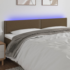  Sötétbarna szövet LED-es fejtámla 160x5x78/88 cm ágy és ágykellék