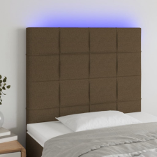  sötétbarna szövet LED-es fejtámla 80x5x118/128 cm ágy és ágykellék
