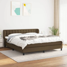  sötétbarna szövet rugós ágy matraccal 180 x 200 cm ágy és ágykellék