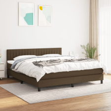  sötétbarna szövet rugós ágy matraccal 180 x 200 cm ágy és ágykellék