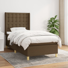  sötétbarna szövet rugós ágy matraccal 80 x 200 cm ágy és ágykellék