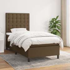  sötétbarna szövet rugós ágy matraccal 90 x 190 cm ágy és ágykellék