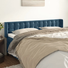  sötétkék bársony szárnyas fejtámla 183x16x78/88 cm ágy és ágykellék