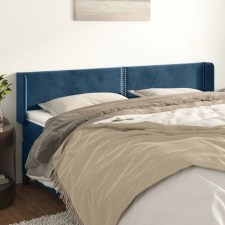  Sötétkék bársony szárnyas fejtámla 203x16x78/88 cm ágy és ágykellék