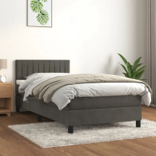  sötétszürke bársony rugós ágy matraccal 90 x 200 cm ágy és ágykellék