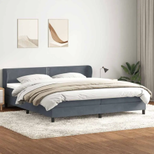  sötétszürke bársony rugós ágy matracokkal 180x220 cm ágy és ágykellék