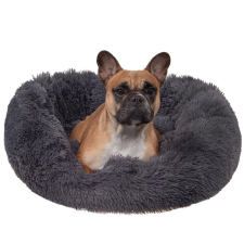  Sötétszürke, extrapuha,szőrös kisállatfekhely - 70 cm szállítóbox, fekhely kutyáknak
