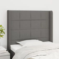  sötétszürke szövet fejtámla szárnyakkal 83x16x118/128 cm ágy és ágykellék