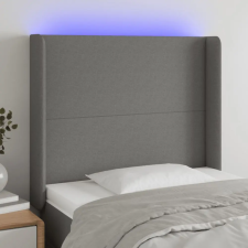  Sötétszürke szövet LED-es fejtámla 83x16x118/128 cm ágy és ágykellék
