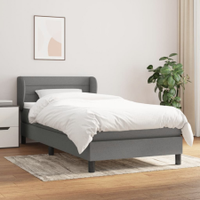 sötétszürke szövet rugós ágy matraccal 100 x 200 cm ágy és ágykellék
