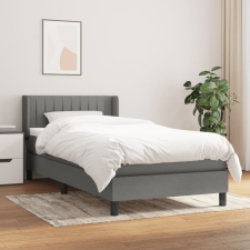  sötétszürke szövet rugós ágy matraccal 80 x 200 cm ágy és ágykellék