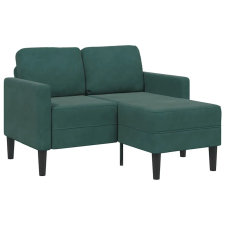  sötétzöld bársony 2 üléses kanapé L-alakú kanapéval 125 cm bútor
