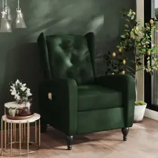  Sötétzöld bársony dönthető masszázsfotel masszázsfotel