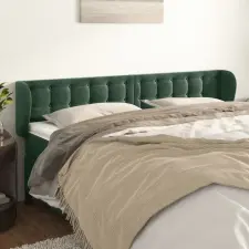  sötétzöld bársony fejtámla szárnyakkal 183x23x78/88 cm ágy és ágykellék
