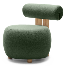 Sötétzöld design fotel HANNA, tölgy Now or never 37 bútor
