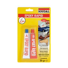 Soudal Epoxy Rapid transzparens 2x10gr 2K barkácsolás, csiszolás, rögzítés