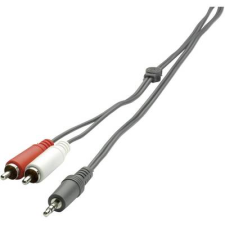 SpeaKa Professional Jack - RCA audio kábel, 1x 3,5 mm jack dugó - 2x RCA dugó, 2 m, fekete, SpeaKa Professional 325090 (SP-1300360) kábel és adapter