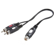 SpeaKa Professional RCA Audio Y adapter [2x RCA dugó - 1x RCA alj] Fekete kábel és adapter