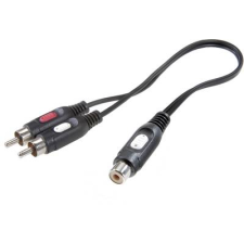 SpeaKa Professional RCA Audio Y adapter [2x RCA dugó - 1x RCA alj] Fekete (SP-7869924) kábel és adapter
