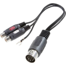 SpeaKa Professional RCA / DIN csatlakozó Audio Y adapter [1x Dióda dugó, 5 pólusú (DIN) - 2x RCA alj] Fekete kábel és adapter