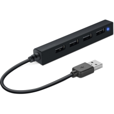 Speedlink SL-140000-BK SNAPPY SLIM USB Hub, 4-Port, USB 2.0, Passzív, fekete (SL-140000-BK) hub és switch