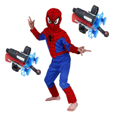 Spiderman S jelmezkészlet, 100-110 cm és két kilövő tapadókoronggal jelmez