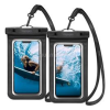 Spigen A601 vízhatlan/vízálló tok, AQUA 2db (univerzális, IPX8, nyakba akasztható, 6.8" méret) FEKETE (AMP04523)