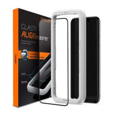 Spigen AGL00106 SPIGEN ALM FC képernyővédő üveg (2.5D, ujjlenyomatmentes, extra karcálló, 9H, ultravékony, 0.3mm, színkiemelés) FEKETE [Apple iPhone 11] mobiltelefon kellék