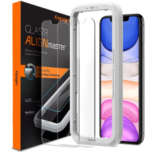 Spigen Align Glas.tR 2 pack iPhone 11/XR üvegfólia mobiltelefon kellék