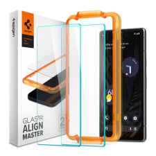 Spigen AlignMaster Google Pixel 7a Tempered kijelzővédő fólia (2db) mobiltelefon kellék