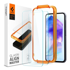 Spigen AlignMaster Samsung Galaxy A55 5G Tempered kijelzővédő fólia (2db) mobiltelefon kellék